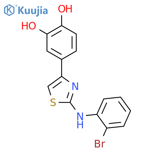1,2-BENZENEDIOL, 4-[2-[(2-BROMOPHENYL)AMINO]-4-THIAZOLYL]- structure