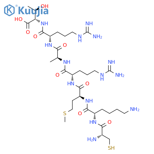 L-THREONINE, L-CYSTEINYL-L-LYSYL-L-METHIONYL-L-ARGINYL-L-ALANYL-L-ARGINYL- structure