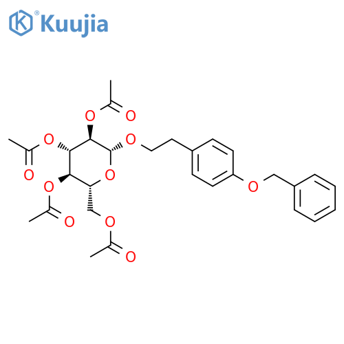 β-D-Glucopyranoside, 2-[4-(phenylmethoxy)phenyl]ethyl, 2,3,4,6-tetraacetate structure