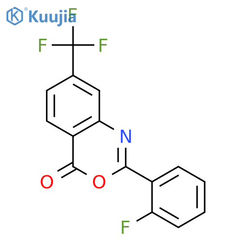 4H-3,1-BENZOXAZIN-4-ONE, 2-(2-FLUOROPHENYL)-7-(TRIFLUOROMETHYL)- structure