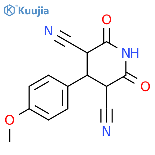 3,5-Piperidinedicarbonitrile, 4-(4-methoxyphenyl)-2,6-dioxo- structure
