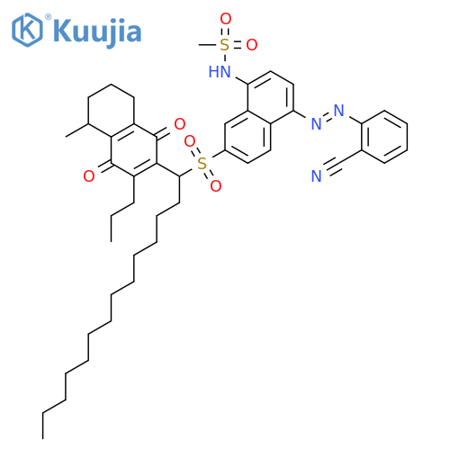 Methanesulfonamide,N-[4-[(2-cyanophenyl)azo]-7-[[1-(1,4,5,6,7,8-hexahydromethyl-1,4-dioxo-3-propyl-2-naphthalenyl)tetradecyl]sulfonyl]-1-naphthalenyl]- structure