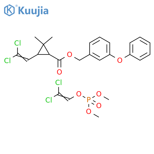 Cyclopropanecarboxylic acid, 3-(2,2-dichloroethenyl)-2,2-dimethyl-, (3-phenoxyphenyl)methyl ester, mixt. with 2,2-dichloroethenyl dimethyl phosphate structure