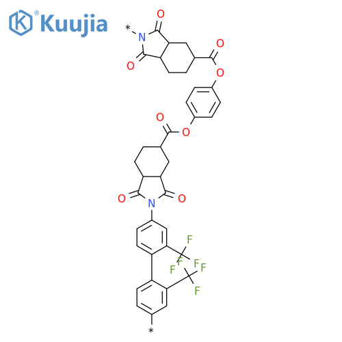 POLY[(OCTAHYDRO-1,3-DIOXO-2H-ISOINDOLE-2,5-DIYL)CARBONYLOXY-1,4-PHENYLENEOXYCARBONYL(OCTAHYDRO-1,3-DIOXO-2H-ISOINDOLE-5,2-DIYL)[2,2'-BIS(TRIFLUOROMETHYL)[1,1'-BIPHENYL]-4,4'-DIYL]] structure