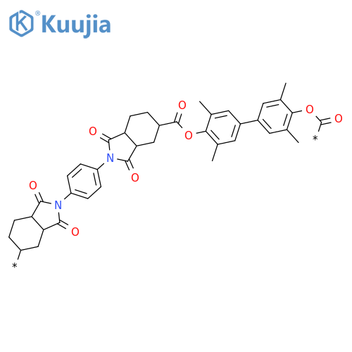 Poly[(octahydro-1,3-dioxo-2H-isoindole-5,2-diyl)-1,4-phenylene(octahydro-1,3-dioxo-2H-isoindole-2,5-diyl)carbonyloxy[(3,3',5,5'-tetramethyl[1,1'-biphenyl]-4,4'-diyl)]oxycarbonyl] structure