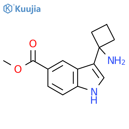 1H-Indole-5-carboxylic acid, 3-(1-aminocyclobutyl)-, methyl ester structure