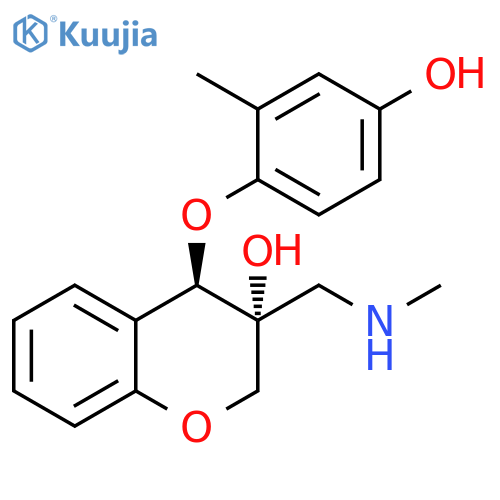 2H-1-Benzopyran-3-ol,3,4-dihydro-4-(4-hydroxy-2-methylphenoxy)-3-[(methylamino)methyl]-,(3R,4R)-rel- structure