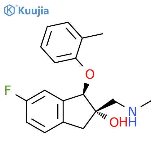 1H-Inden-2-ol,6-fluoro-2,3-dihydro-2-[(methylamino)methyl]-1-(2-methylphenoxy)-,(1R,2S)-rel- structure