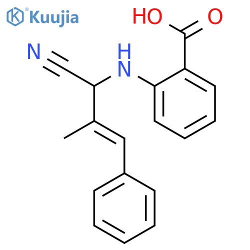 Benzoic acid, 2-[(1-cyano-2-methyl-3-phenyl-2-propen-1-yl)amino]- structure