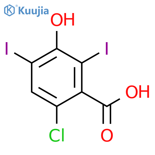 Benzoic acid, 6-chloro-3-hydroxy-2,4-diiodo- structure
