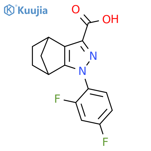 1-(2,4-Difluorophenyl)-4,5,6,7-tetrahydro-1H-4,7-methanoindazole-3-carboxylic Acid structure