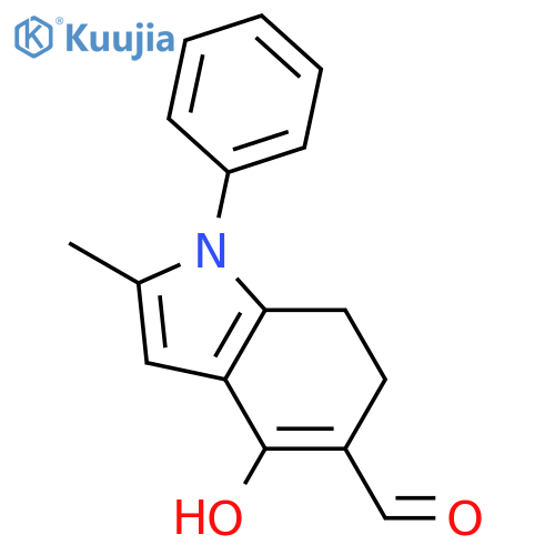 1H-INDOLE-5-CARBOXALDEHYDE, 6,7-DIHYDRO-4-HYDROXY-2-METHYL-1-PHENYL- structure