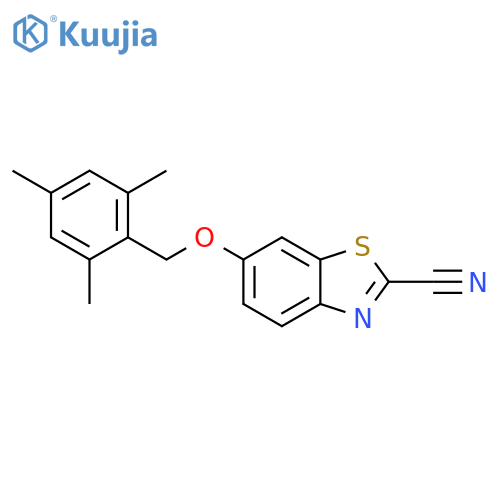2-Benzothiazolecarbonitrile, 6-[(2,4,6-trimethylphenyl)methoxy]- structure