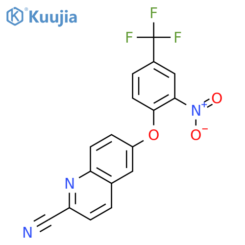 2-Quinolinecarbonitrile, 6-[2-nitro-4-(trifluoromethyl)phenoxy]- structure