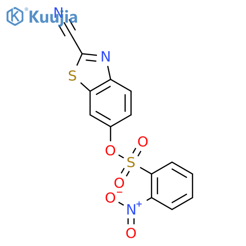 Benzenesulfonic acid, 2-nitro-, 2-cyano-6-benzothiazolyl ester structure