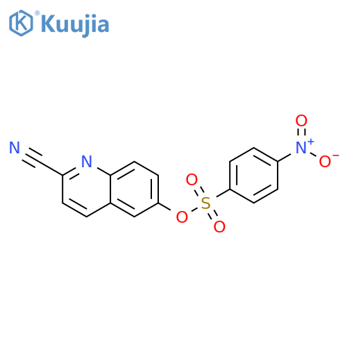 Benzenesulfonic acid, 4-nitro-, 2-cyano-6-quinolinyl ester structure