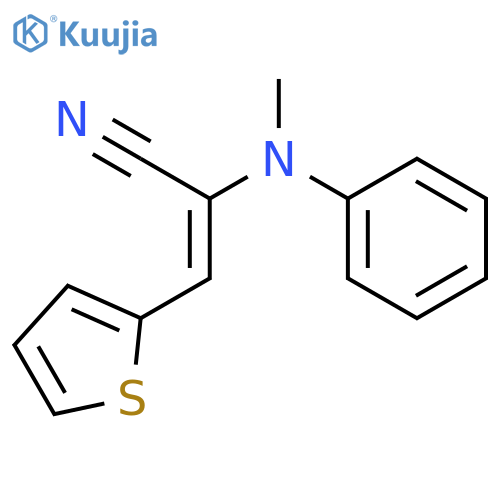 2-PROPENENITRILE, 2-(METHYLPHENYLAMINO)-3-(2-THIENYL)- structure