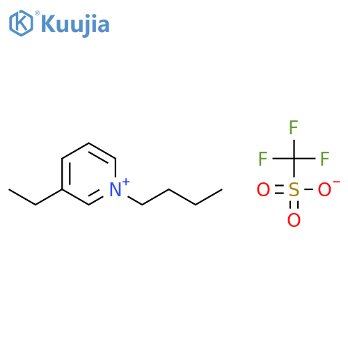 Pyridinium, 1-butyl-3-ethyl-, 1,1,1-trifluoromethanesulfonate (1:1) structure