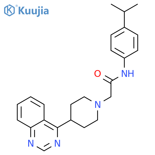 1-Piperidineacetamide, N-[4-(1-methylethyl)phenyl]-4-(4-quinazolinyl)- structure