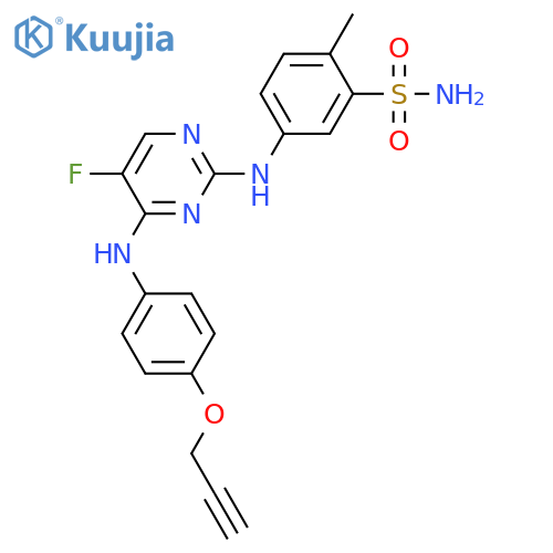 Benzenesulfonamide,5-[[5-fluoro-4-[[4-(2-propyn-1-yloxy)phenyl]amino]-2-pyrimidinyl]amino]-2-methyl- structure