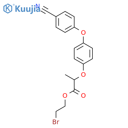 Propanoic acid, 2-[4-(4-cyanophenoxy)phenoxy]-, 2-bromoethyl ester structure