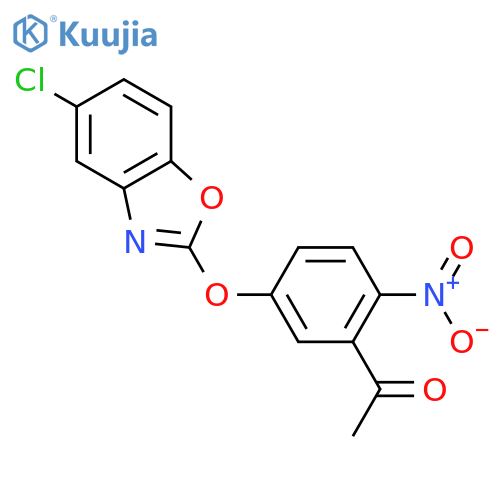 ETHANONE, 1-[5-[(5-CHLORO-2-BENZOXAZOLYL)OXY]-2-NITROPHENYL]- structure