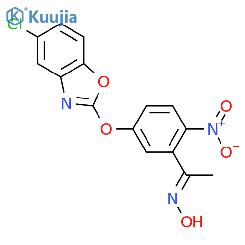 ETHANONE, 1-[5-[(5-CHLORO-2-BENZOXAZOLYL)OXY]-2-NITROPHENYL]-, OXIME structure