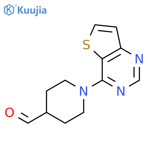 1-Thieno3,2-dpyrimidin-4-ylpiperidine-4-carbaldehyde structure