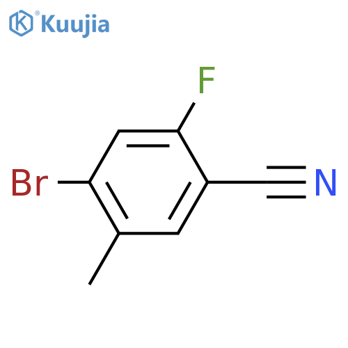 4-bromo-2-fluoro-5-methyl-benzonitrile structure