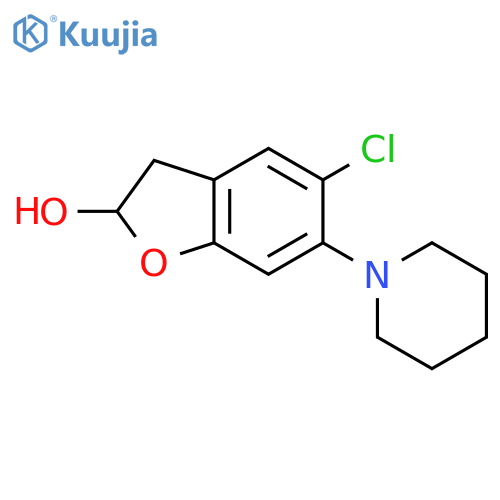 2-BENZOFURANOL, 5-CHLORO-2,3-DIHYDRO-6-(1-PIPERIDINYL)- structure