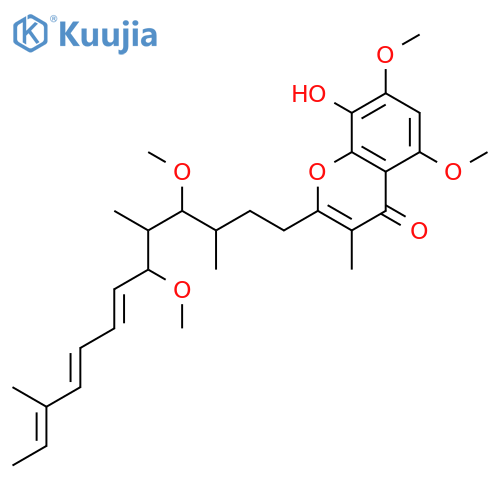 4H-1-Benzopyran-4-one,2-(4,6-dimethoxy-3,5,11-trimethyl-7,9,11-tridecatrien-1-yl)-8-hydroxy-5,7-dimethoxy-3-methyl- structure