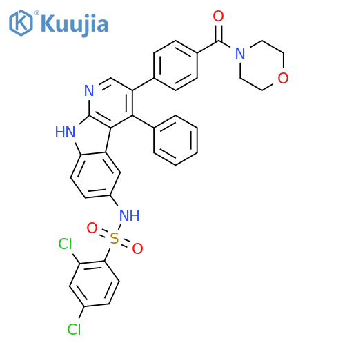 Benzenesulfonamide,2,4-dichloro-N-[3-[4-(4-morpholinylcarbonyl)phenyl]-4-phenyl-9H-pyrido[2,3-b]indol-6-yl]- structure