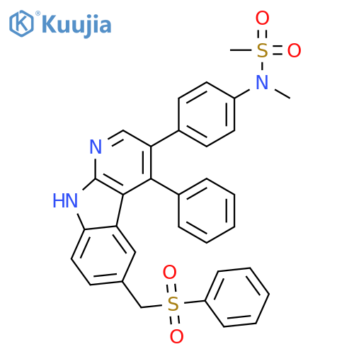 Methanesulfonamide,N-methyl-N-[4-[4-phenyl-6-[(phenylsulfonyl)methyl]-9H-pyrido[2,3-b]indol-3-yl]phenyl]- structure