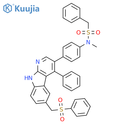 Benzenemethanesulfonamide,N-methyl-N-[4-[4-phenyl-6-[(phenylsulfonyl)methyl]-9H-pyrido[2,3-b]indol-3-yl]phenyl]- structure