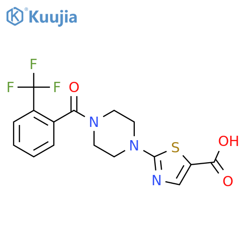 2-(4-(2-(Trifluoromethyl)benzoyl)piperazin-1-yl)thiazole-5-carboxylic acid structure