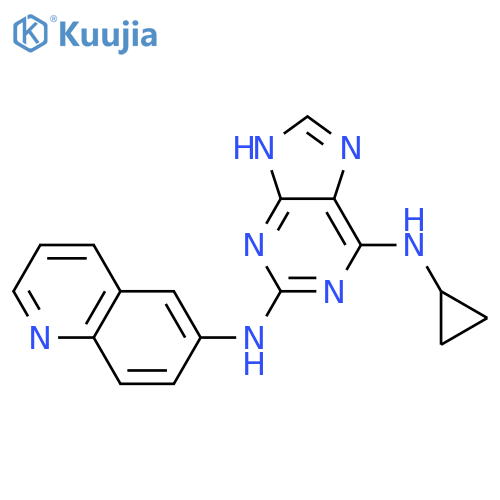 9H-Purine-2,6-diamine, N6-cyclopropyl-N2-6-quinolinyl- structure