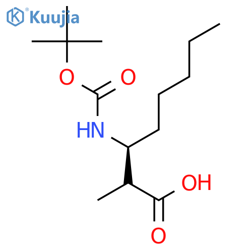 OCTANOIC ACID, 3-[[(1,1-DIMETHYLETHOXY)CARBONYL]AMINO]-2-METHYL-, (3S)- structure