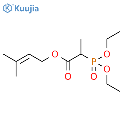 Propanoic acid, 2-(diethoxyphosphinyl)-, 3-methyl-2-buten-1-yl ester structure
