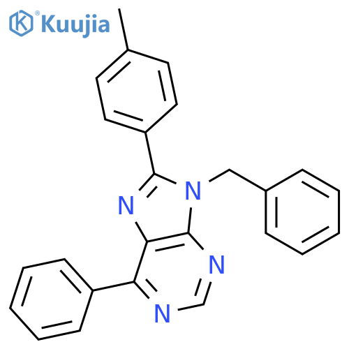 9H-PURINE, 8-(4-METHYLPHENYL)-6-PHENYL-9-(PHENYLMETHYL)- structure