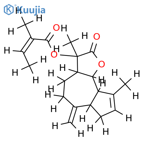 1betaH,5betaH,6alphaH,7alphaH-11alpha-angeloyloxyguaia-3(4),10(14)-dien-6,7-olide structure