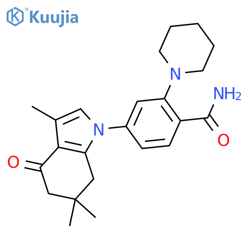 Benzamide,2-(1-piperidinyl)-4-(4,5,6,7-tetrahydro-3,6,6-trimethyl-4-oxo-1H-indol-1-yl)- structure