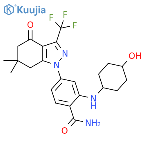 Benzamide,2-[(4-hydroxycyclohexyl)amino]-4-[4,5,6,7-tetrahydro-6,6-dimethyl-4-oxo-3-(trifluoromethyl)-1H-indazol-1-yl]- structure