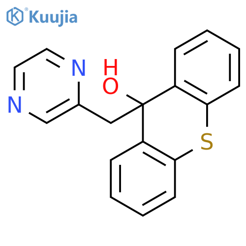 9H-Thioxanthen-9-ol, 9-(pyrazinylmethyl)- structure