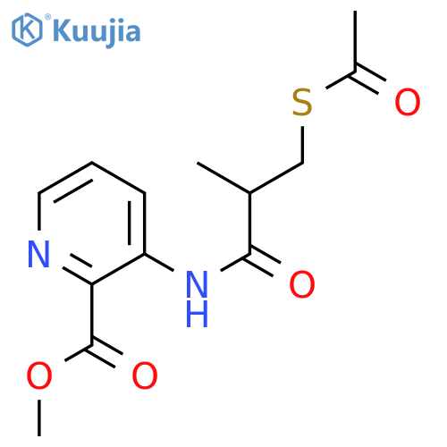 Methyl 3-{[3-(acetylsulfanyl)-2-methylpropanoyl]amino}-2-pyridine Carboxylate structure