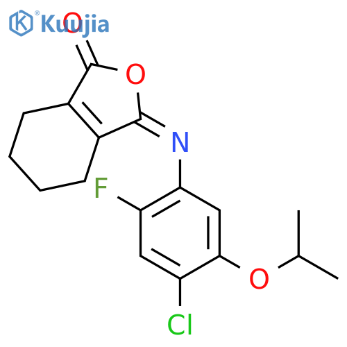 (3Z)-3-{[4-chloro-2-fluoro-5-(propan-2-yloxy)phenyl]imino}-4,5,6,7-tetrahydro-2-benzofuran-1(3H)-one structure