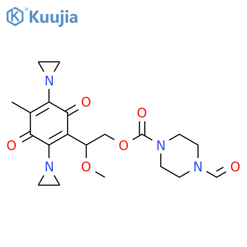 [2-[2,5-bis(aziridin-1-yl)-4-methyl-3,6-dioxocyclohexa-1,4-dien-1-yl]-2-methoxyethyl] 4-formylpiperazine-1-carboxylate structure