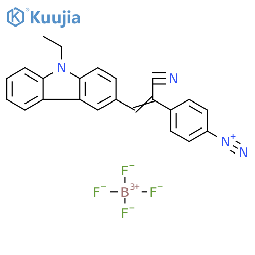 Benzenediazonium, 4-[1-cyano-2-(9-ethyl-9H-carbazol-3-yl)ethenyl]-,tetrafluoroborate(1-) structure