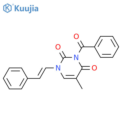 2,4(1H,3H)-Pyrimidinedione, 3-benzoyl-5-methyl-1-(2-phenylethenyl)- structure