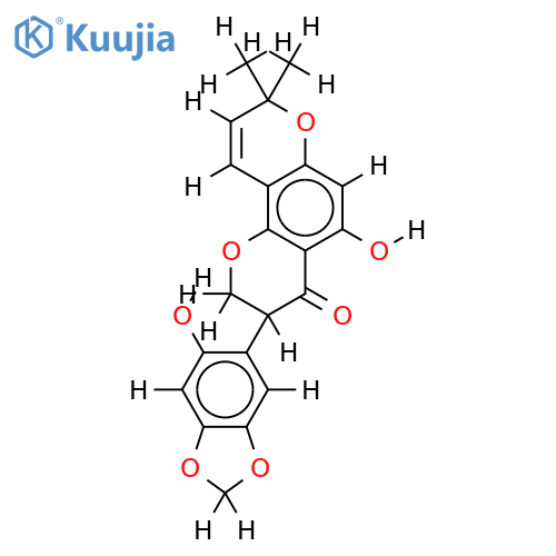 5,2'-dihydroxy-3',4'-methylenedioxy-3'',3''-dimethylpyrano[7,8]isoflavanone structure