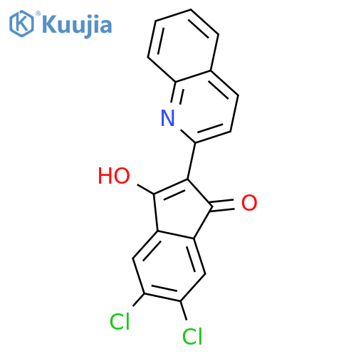 1H-Inden-1-one, 5,6-dichloro-3-hydroxy-2-(2-quinolinyl)- structure